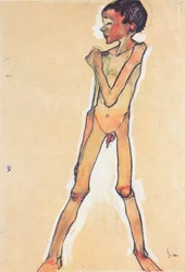 Stehender Knabenakt